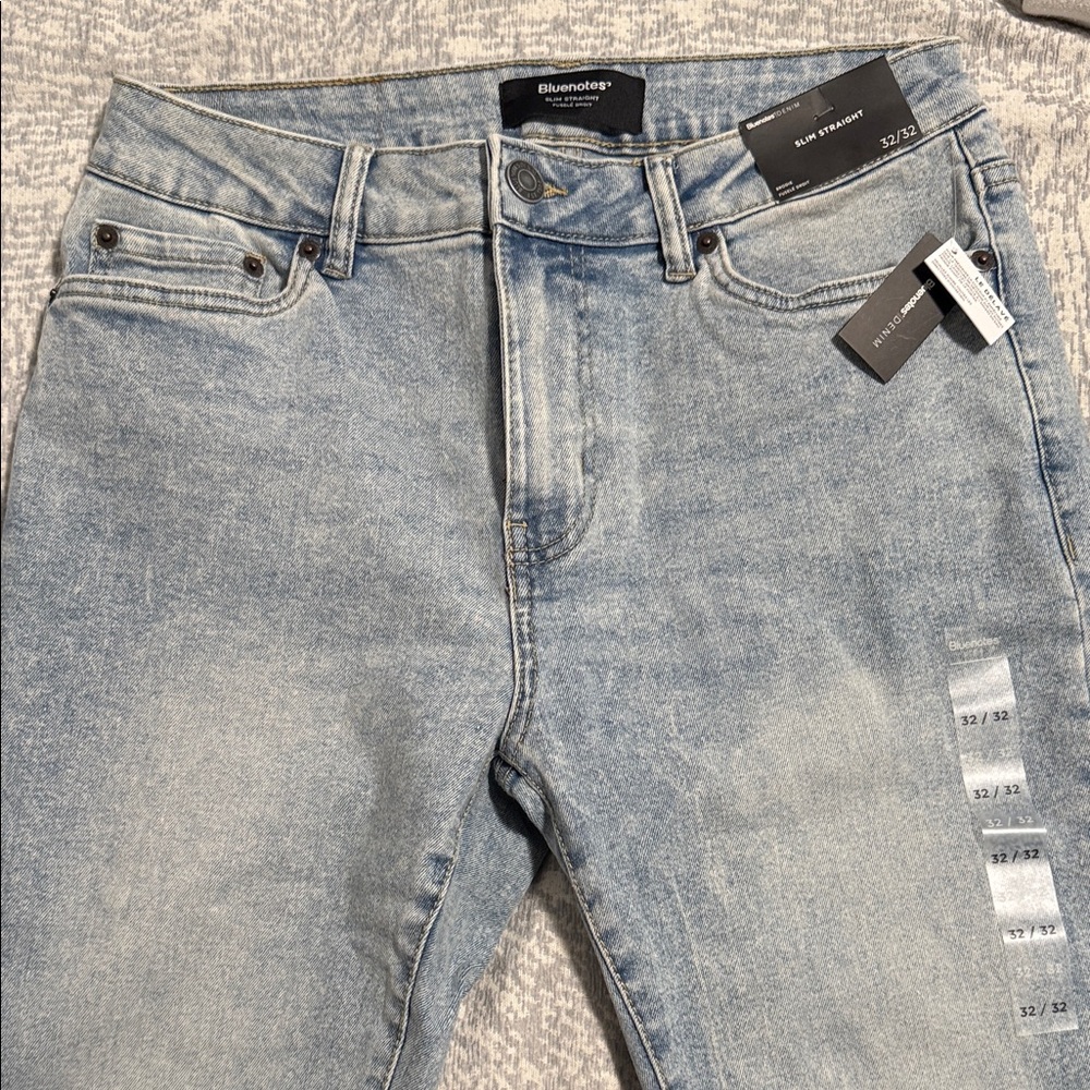 Bluenotes Men's Slim Straight Jeans in Light Blue